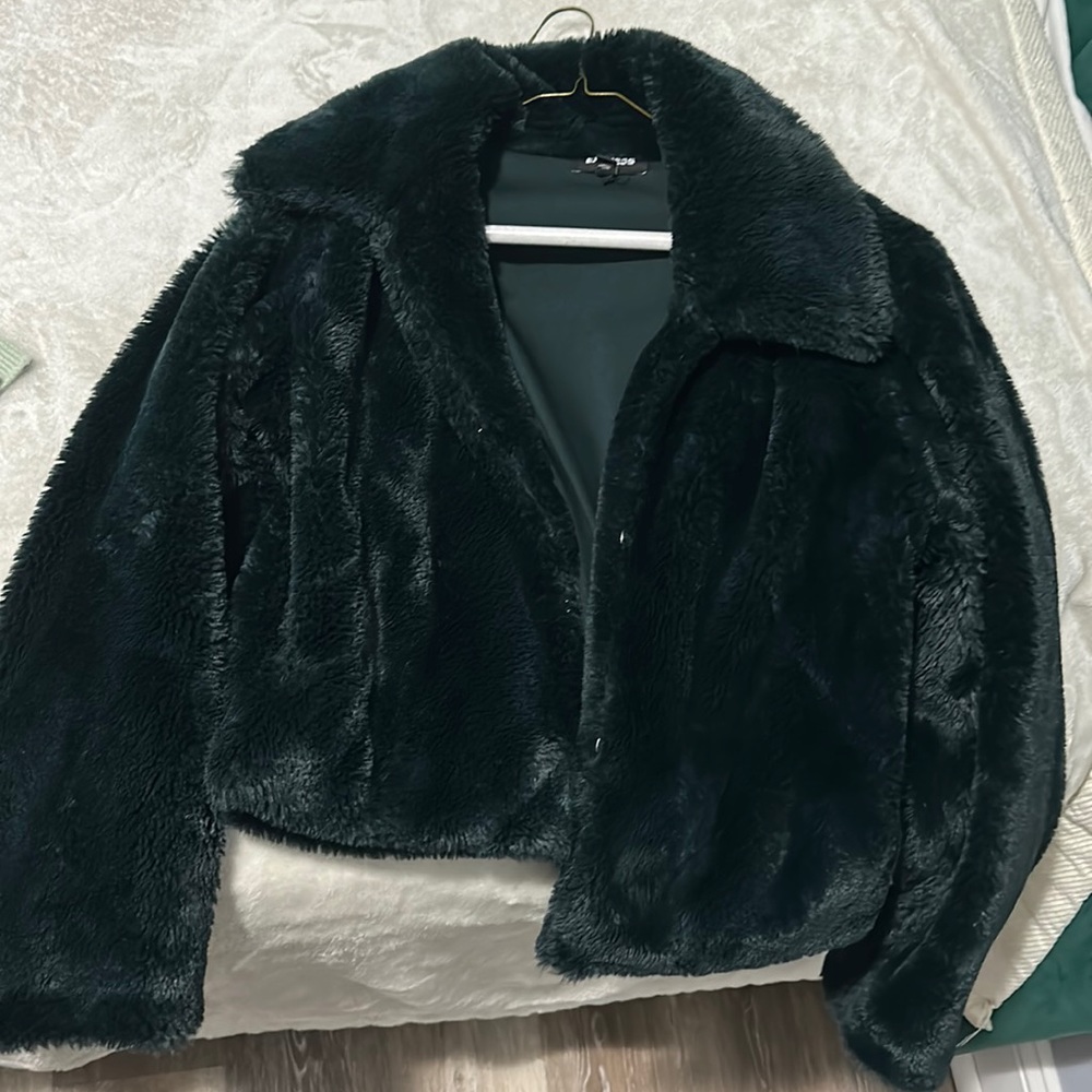 Green fur jacket !